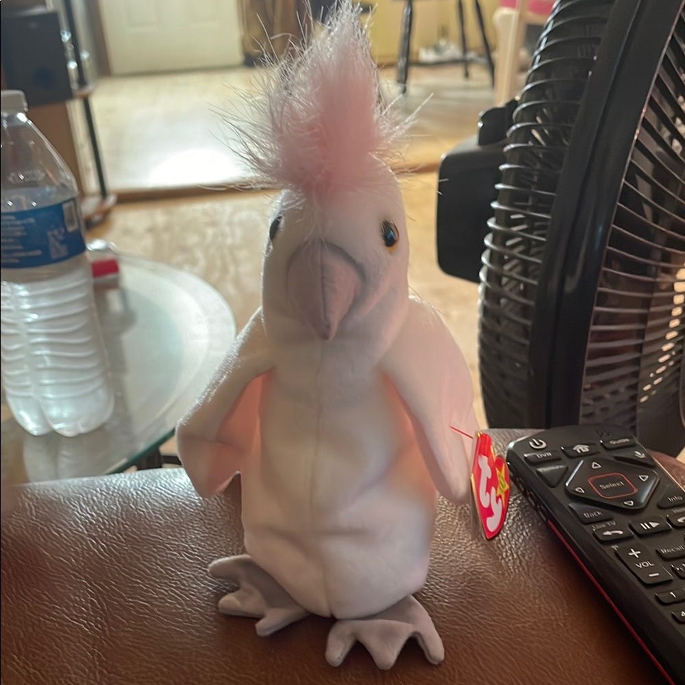 Ty Pink and White Plush Cockatoo Toy